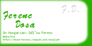 ferenc dosa business card